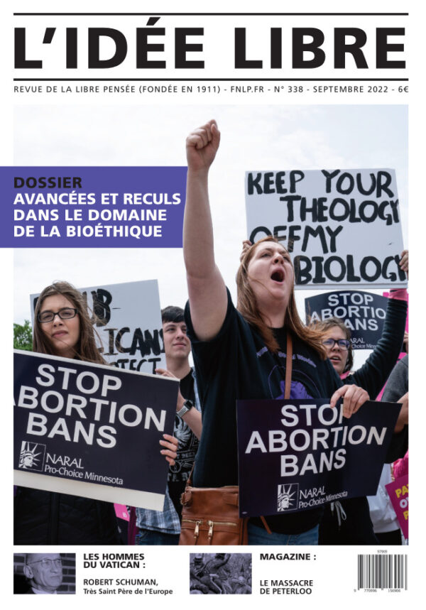 Couverture de L’Idée Libre n°338 – Avancées et reculs dans le domaine de la bioéthique